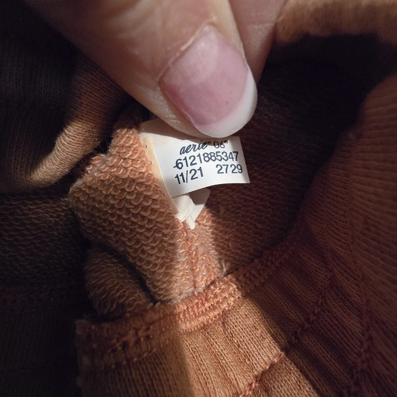 Aerie Cropped Zip Hoodie Women XL Orange Pockets Cotton Blend Athleisure Comfort - Picture 7 of 12